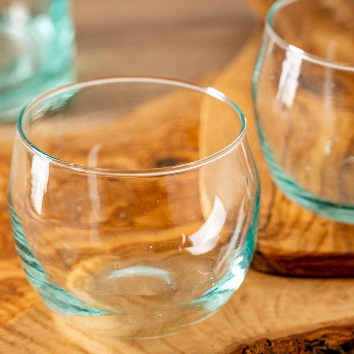Clear Moroccan Stemless Goblet  | Verve Culture