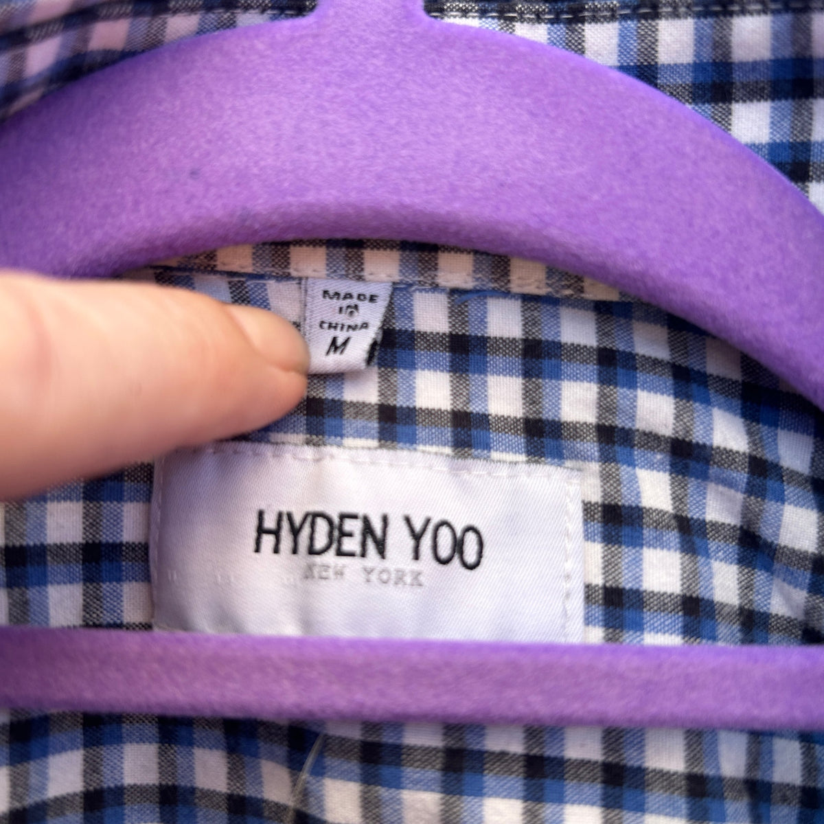 hyden yoo men's plaid cotton button up