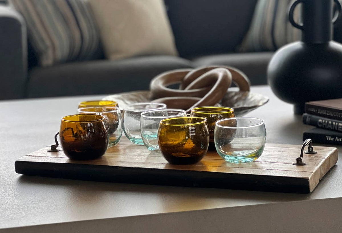 Clear Moroccan Stemless Goblet  | Verve Culture