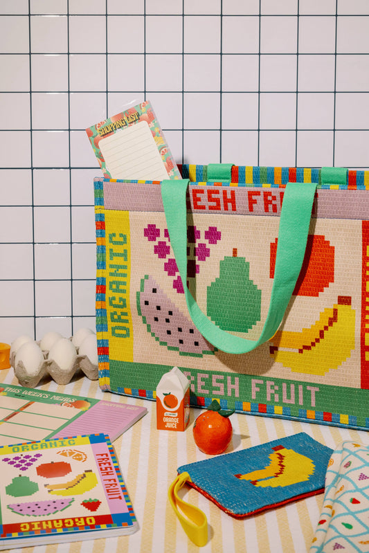 Fruit Tiles Rattan Market Bag | Ban.do