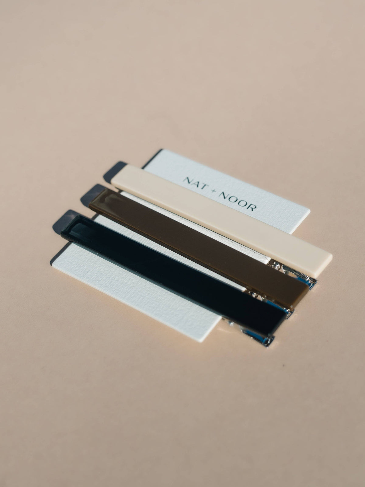 Evie Metal Acetate Hair Clips | Set of 3 | Neutral Colors