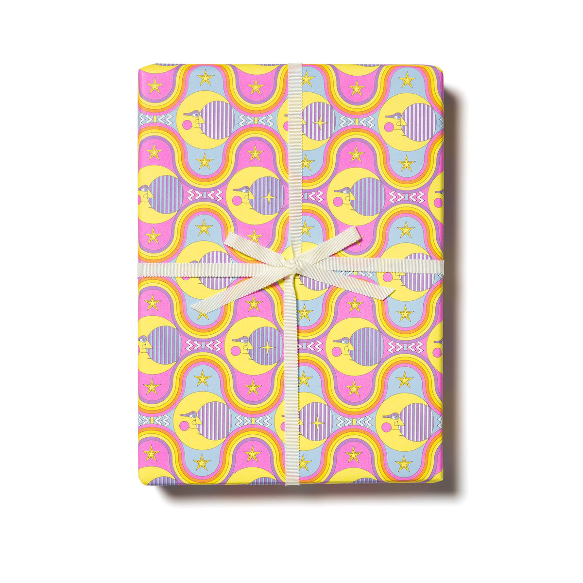 Red Cap Cards | Moon and Rainbows wrapping paper