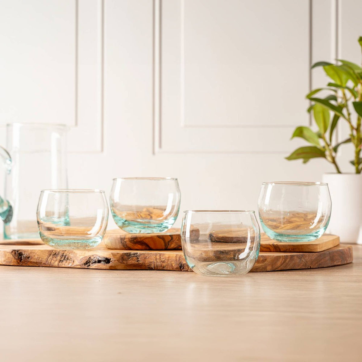 Clear Moroccan Stemless Goblet  | Verve Culture