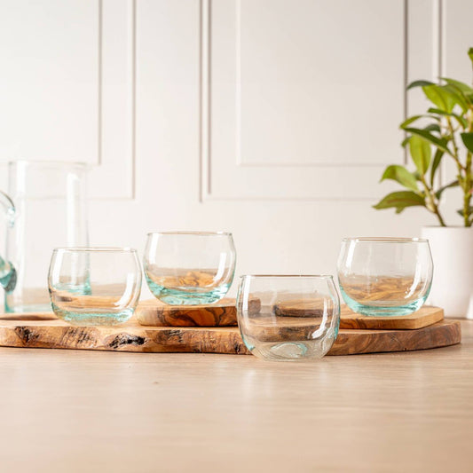 Clear Moroccan Stemless Goblet  | Verve Culture