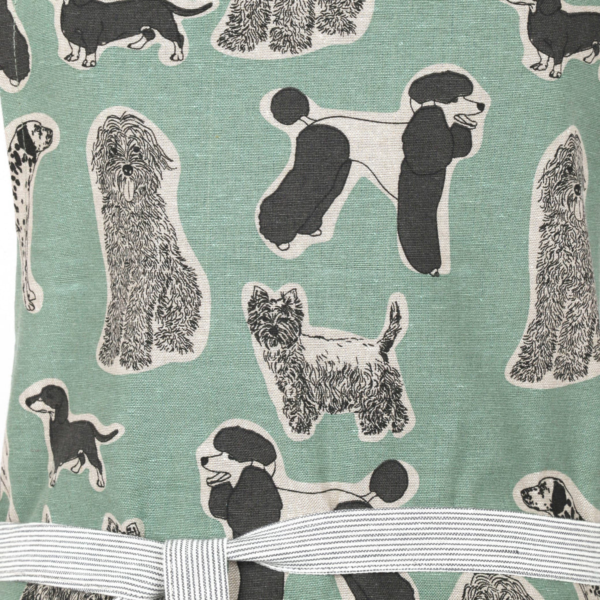 Aqua Storm Dog Print Apron  Standard Tie style | Raine & Humble