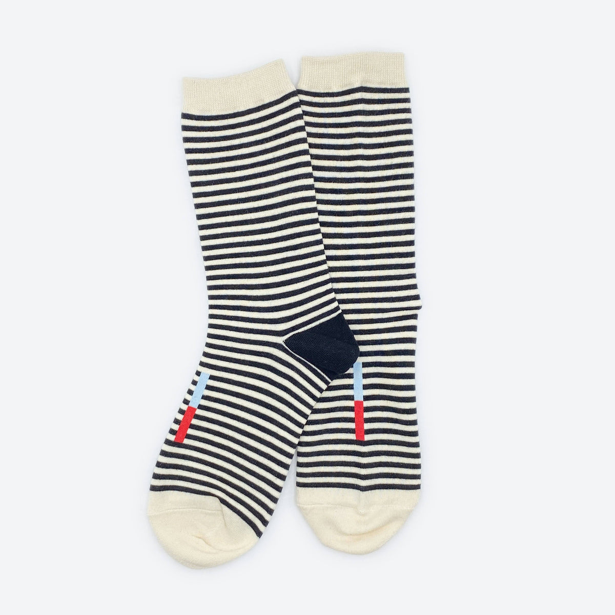 Hooray Sock Co. | Cole Black and White Striped Crew Socks