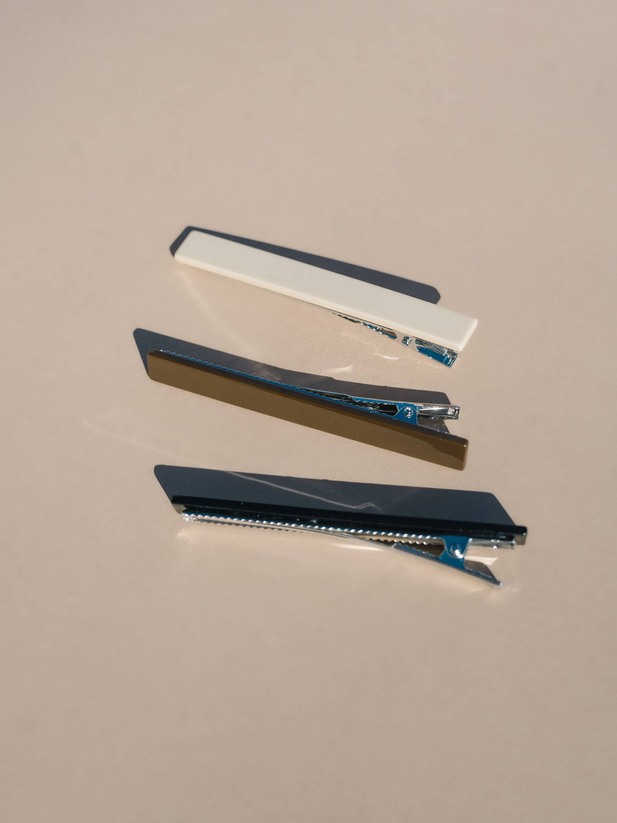 Evie Metal Acetate Hair Clips | Set of 3 | Neutral Colors