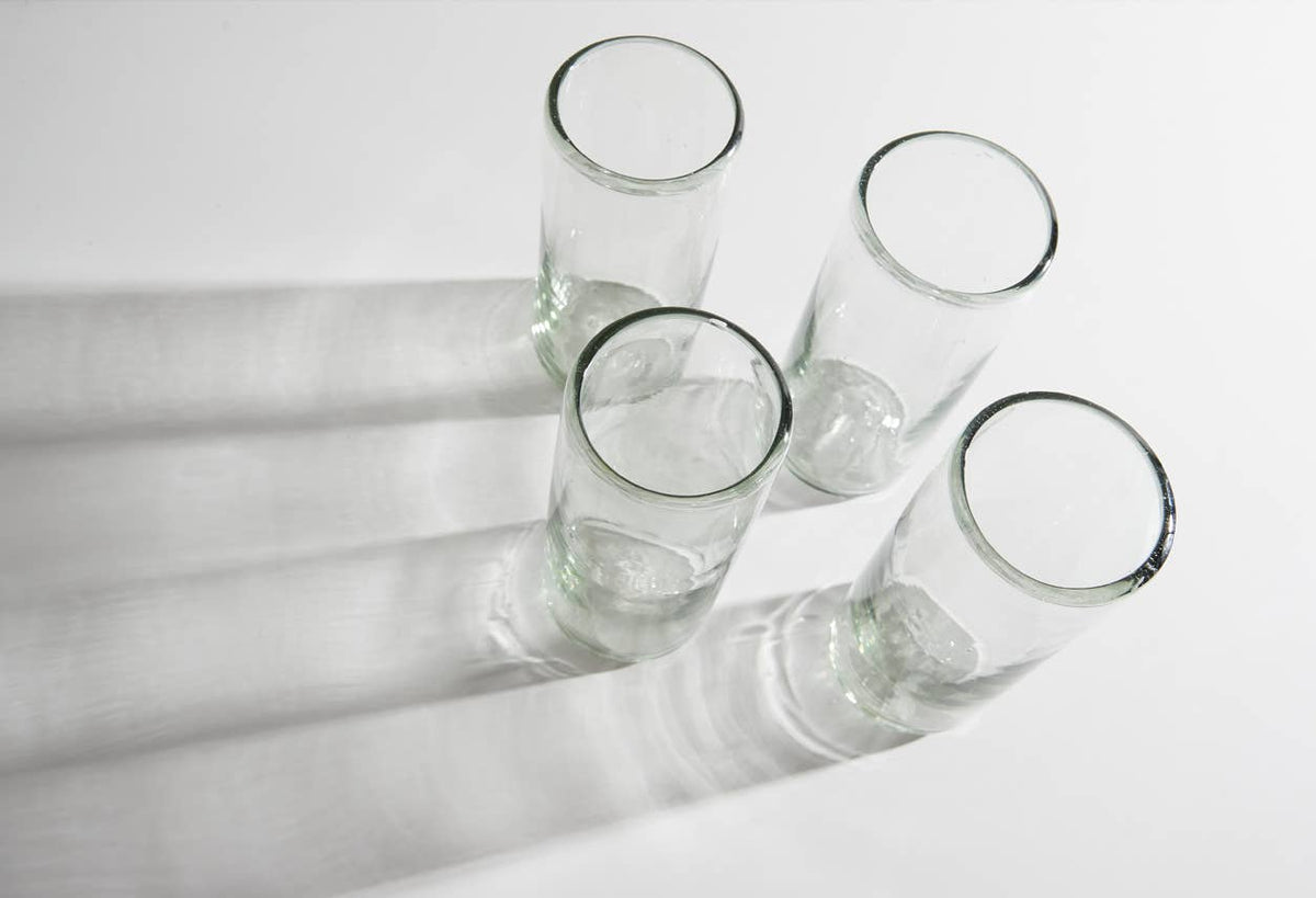 Handblown Mexican Highball Glasses - Clear | Verve Culture