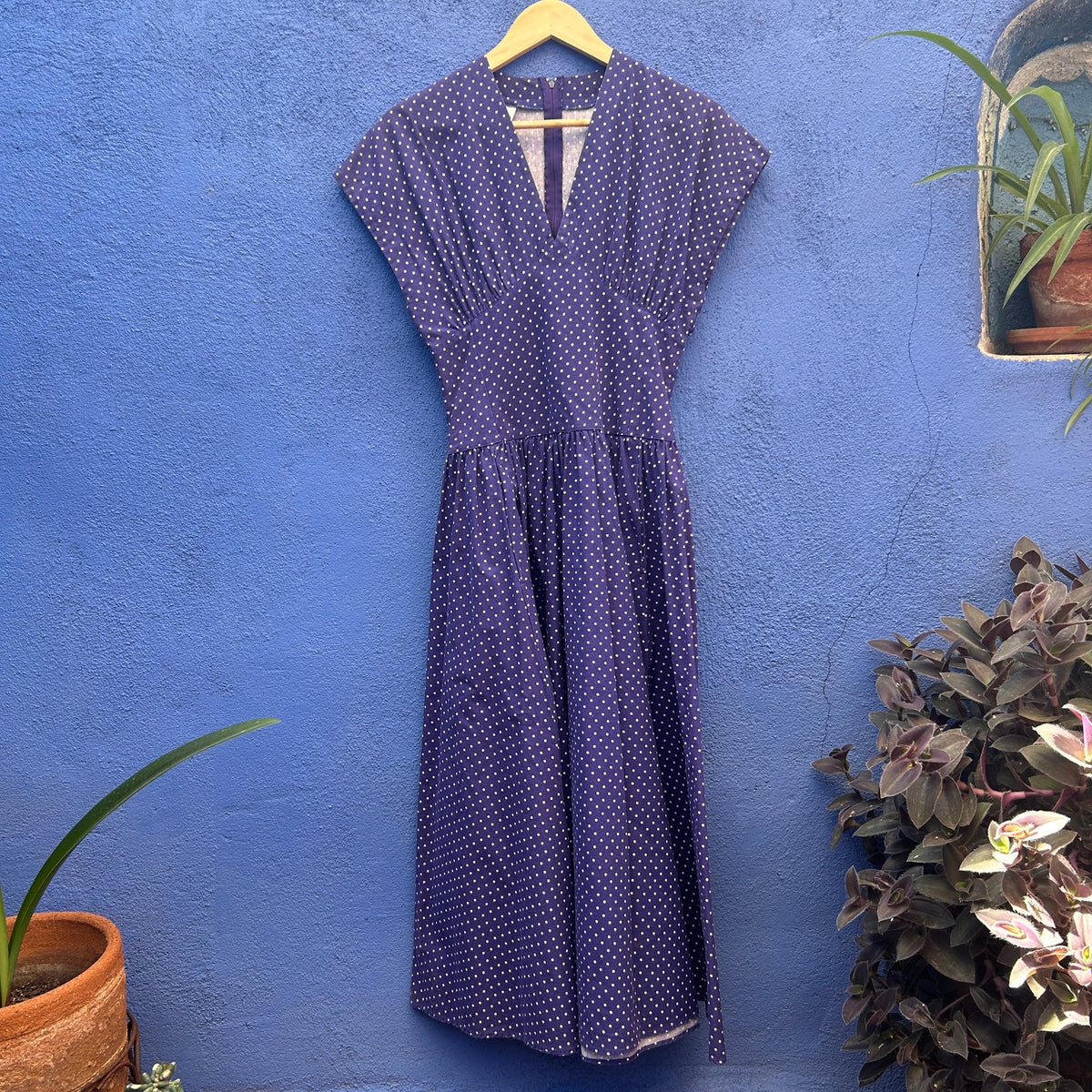 vintage 80s 90s laura ashley polka dot print cotton dress