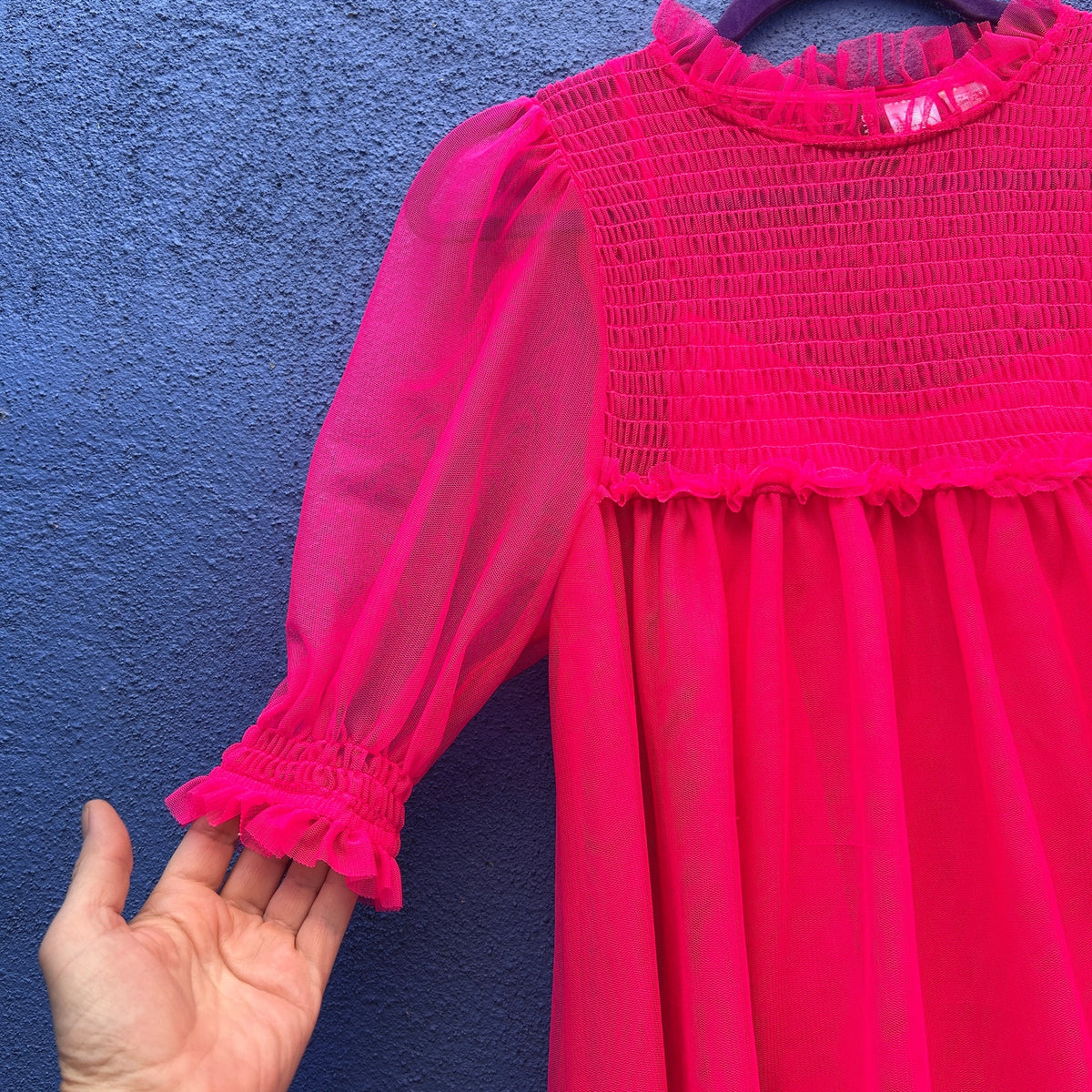 divided hot pink vintage nighty babydoll dress