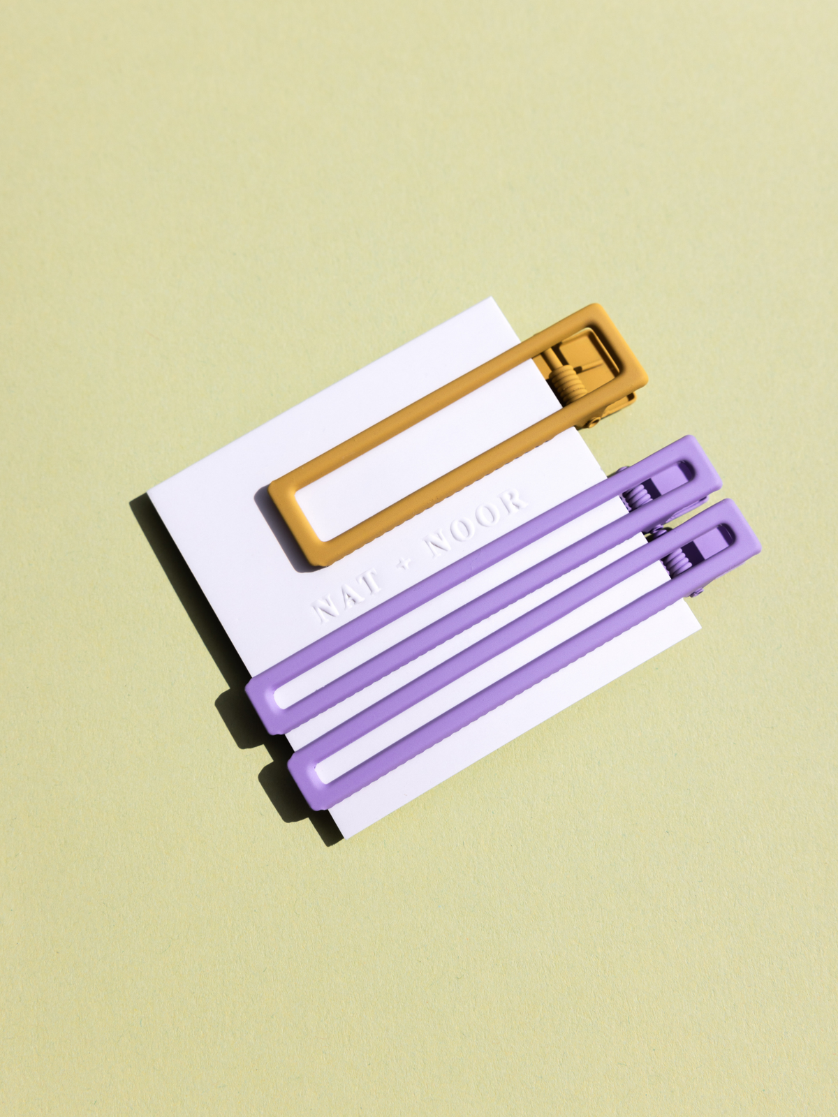 Yarrow | Lilac + Mustard | Alligator Hair Clip | NAT + NOOR