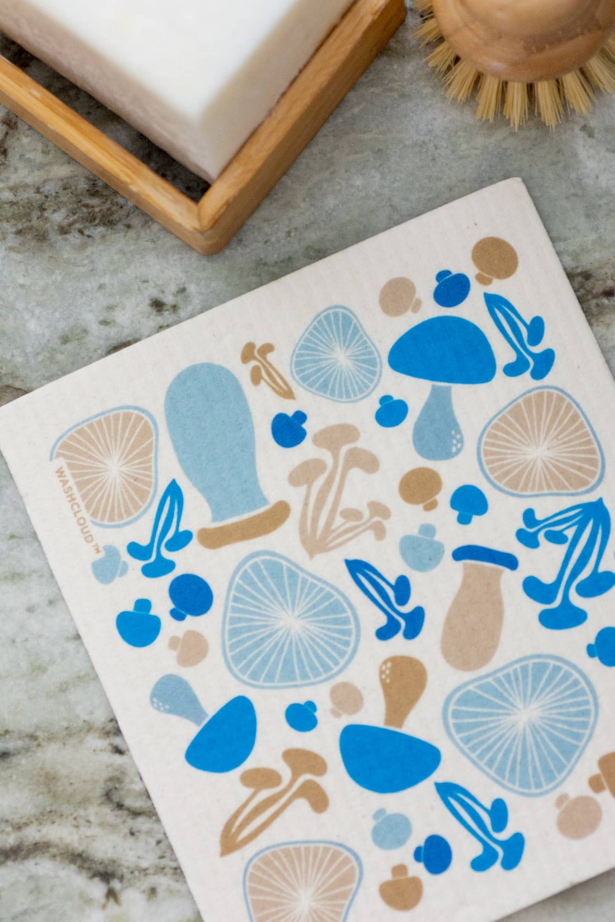 WASHCLOUD® BLUE SHROOM™ Swedish Dish Cloth - No Tox Life