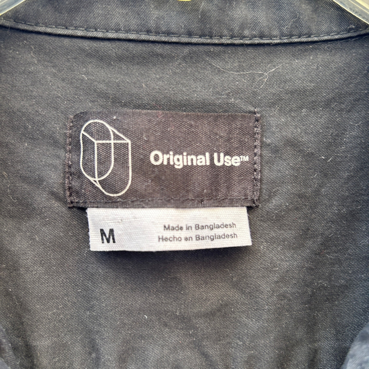 original use black snap front boxy shirt
