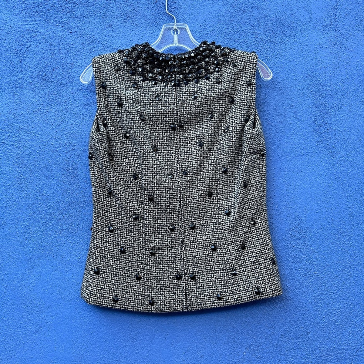 Vintage 50s 60s Hovland-Swanson Beaded Woven Wool Two Piece Cocktail Set