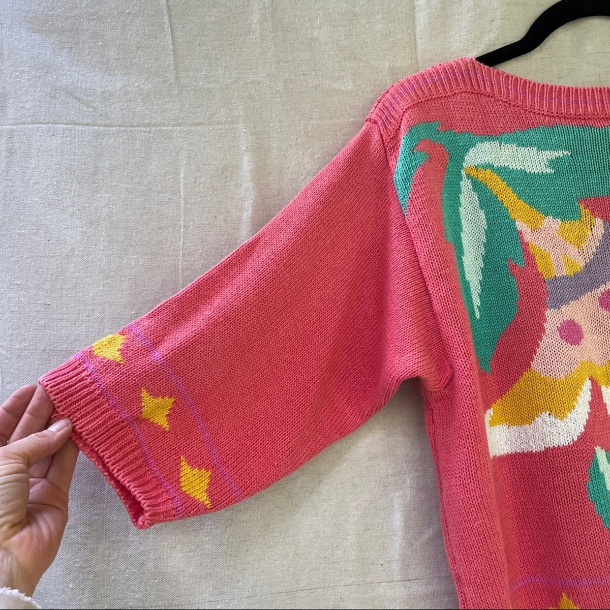 Vintage 80s Counterparts Batteau 3/4 Sleeve Knit Top